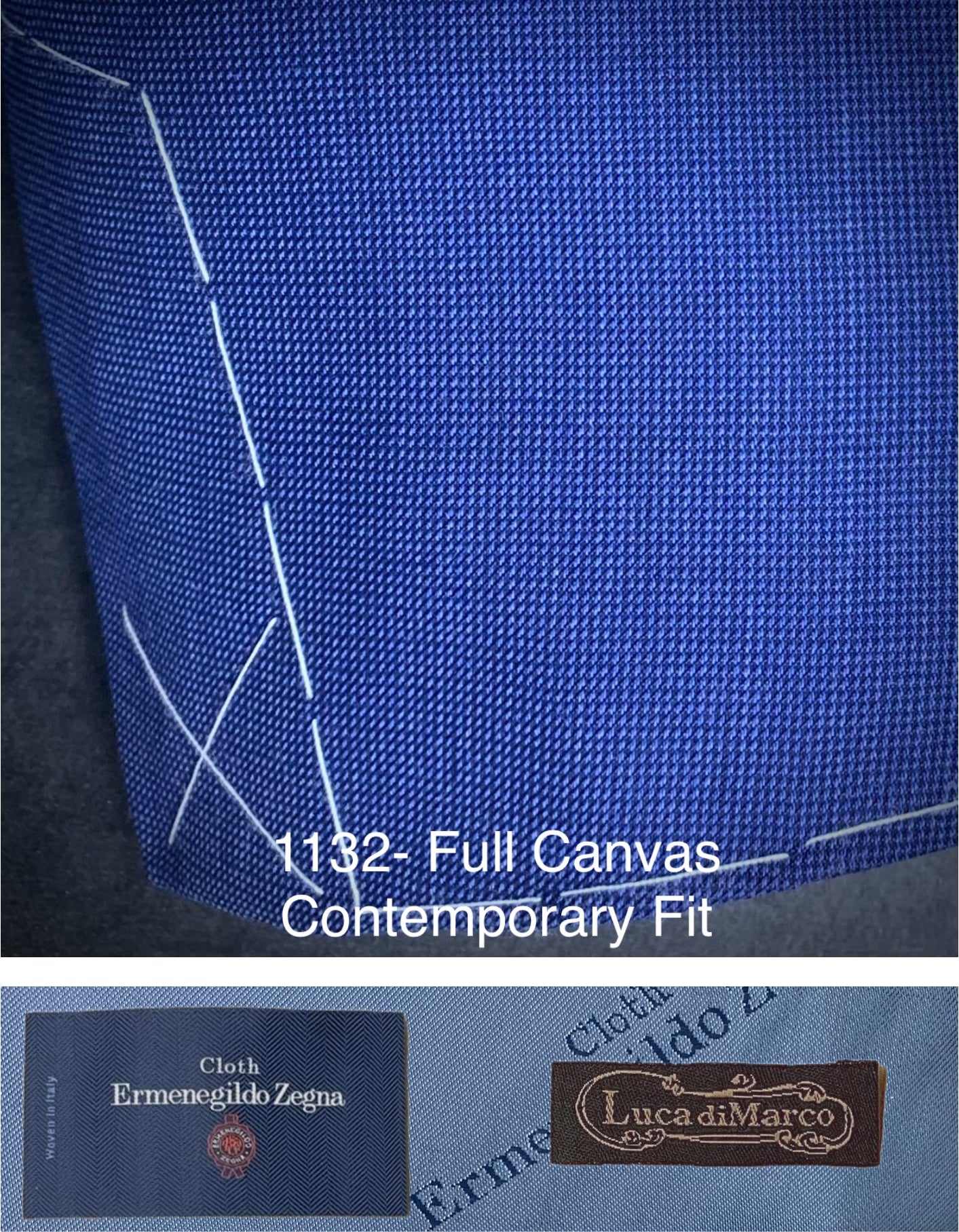 Luca diMarco | Cloth by Emenegildo Zegna | 180's Wool | Contemporary Fit | 1132