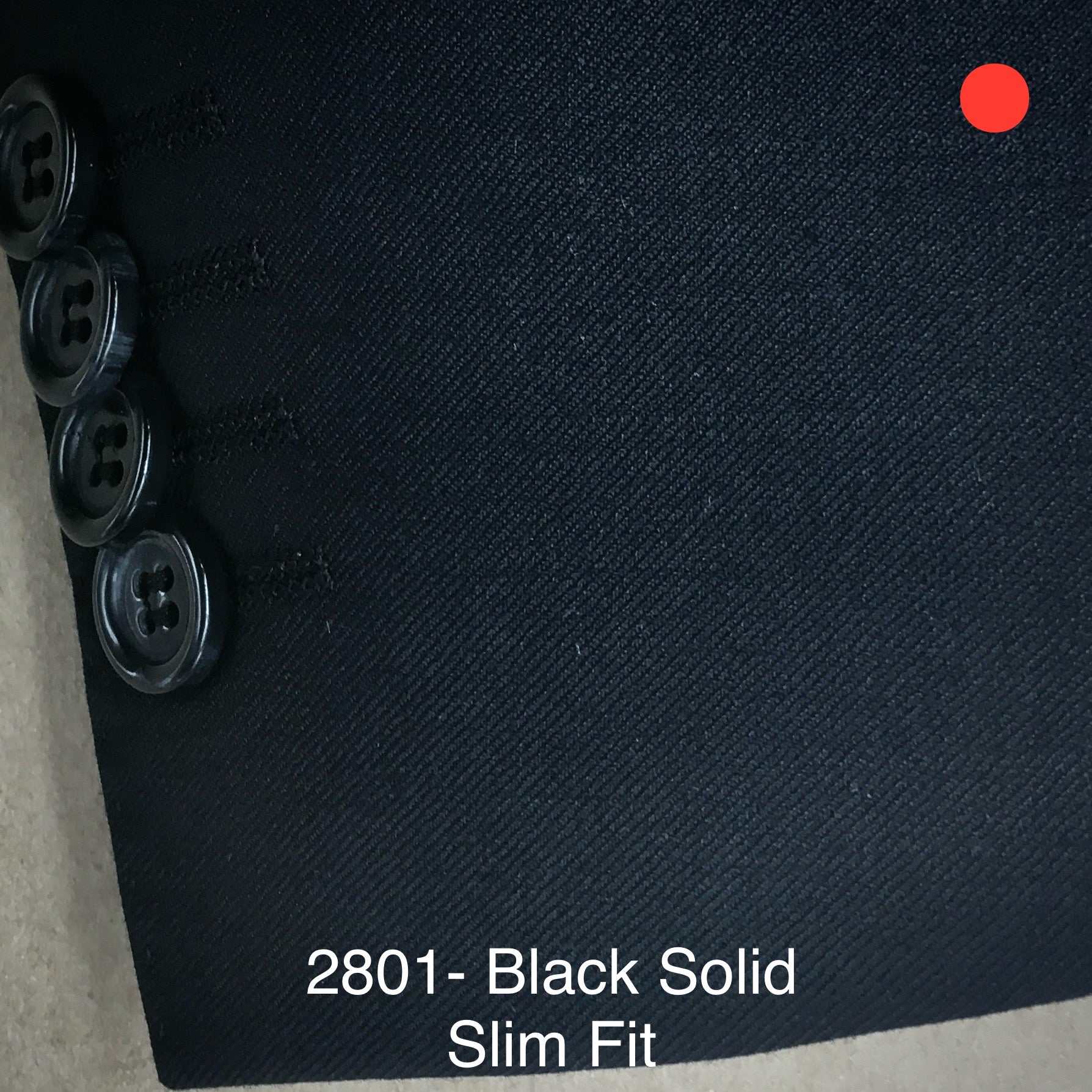 Black Solid| Slim Fit | All Wool | 2801