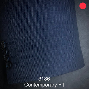 Navy Micro Birdseye | Byron Collection | All Wool  | 3186
