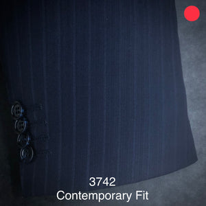 Navy Herringbone | Byron Collection | All Wool | 3742