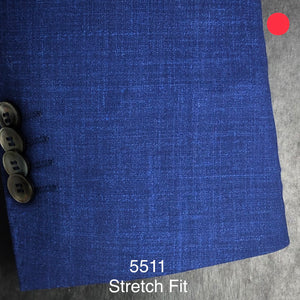 Spring Blue Blazer w/ Texture Stretch Fit Slim Sport Coat