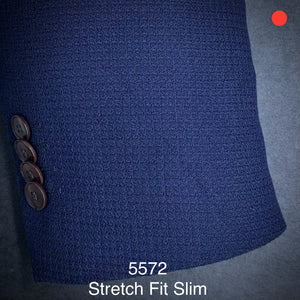 Navy Textured Knit | Men's Sport Coat | Stretch Slim Fit