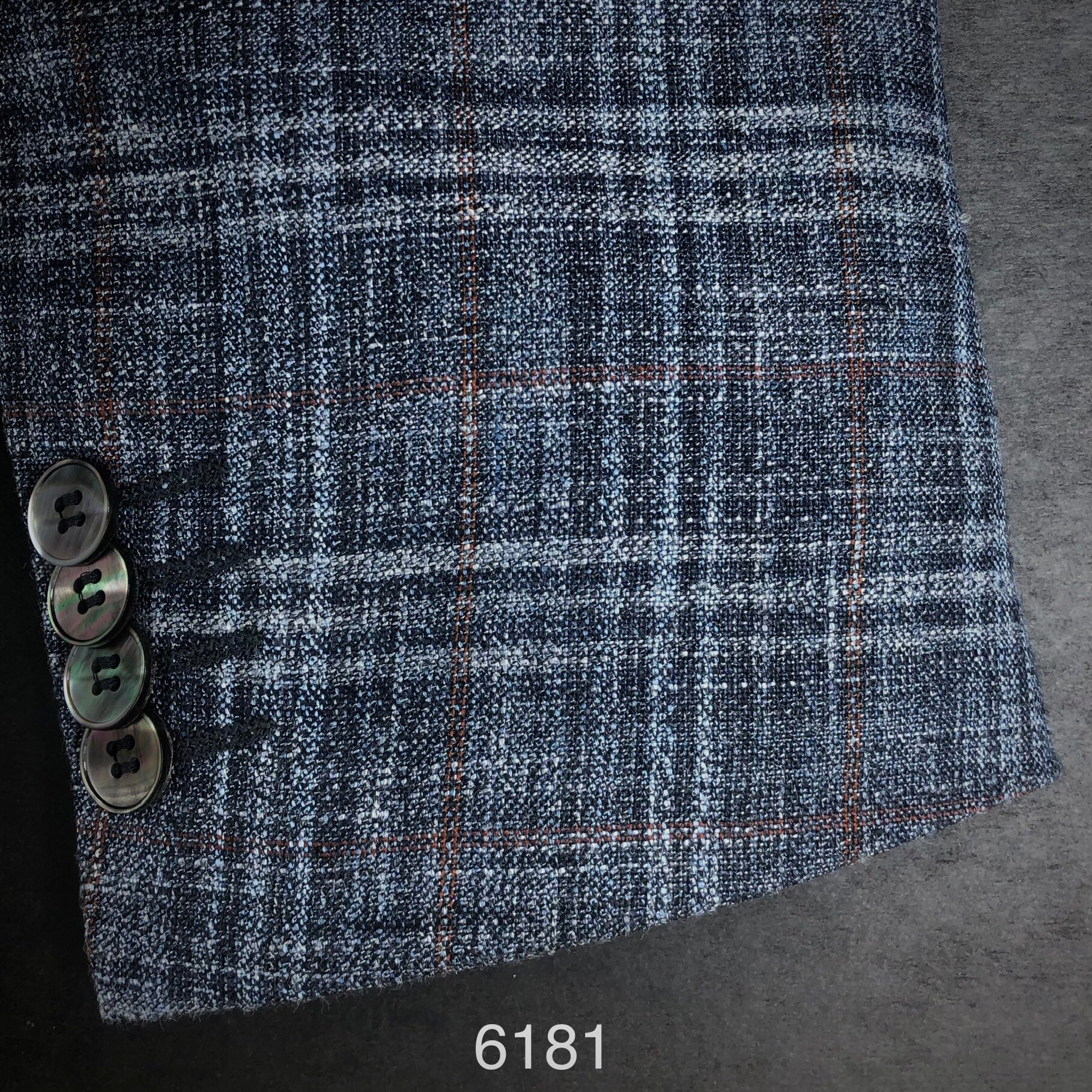 Navy Plaid | Linen/ Silk/ Bamboo | 6181