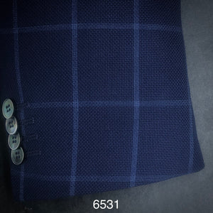Basket Weave Navy Box | Contemporary | All Wool | 6531