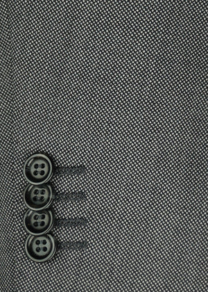 Black and White Birdseye | Byron Collection | All Wool | 3203