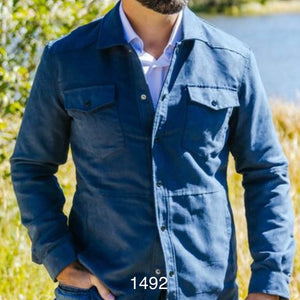 Blue | Snap Button | Over Shirt | Micro Suede
