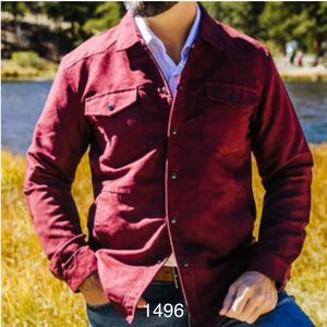 Berry | Snap Button | Over Shirt | Micro Suede