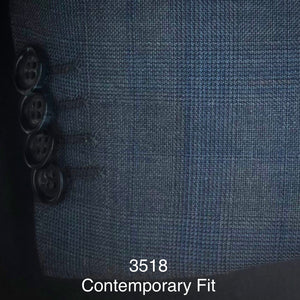 Mid Grey Plaid w/ Blue | Byron Collection | All Wool | 3518