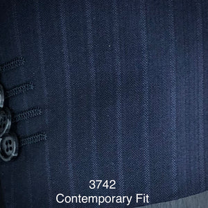 Navy Herringbone | Byron Collection | All Wool | 3742