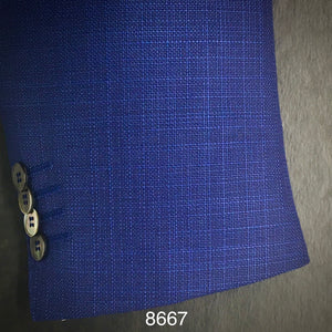 Blue Textured Solid | Contemporary Fit | All Wool | 8667