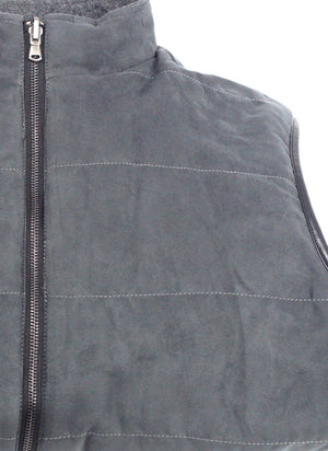 Reversible Men's Vest in Charcoal Tweed and Grey